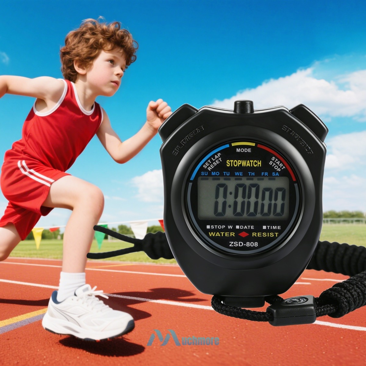 Waterproof Digital LCD Stopwatch Sports Counter Chronograph Timer Odometer Watch