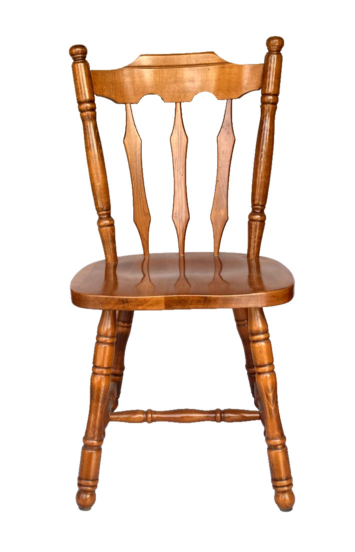 Vintage 1970's Solid Maple Wood Arrow Back Chair - Made In Yugoslavia - Rare!!