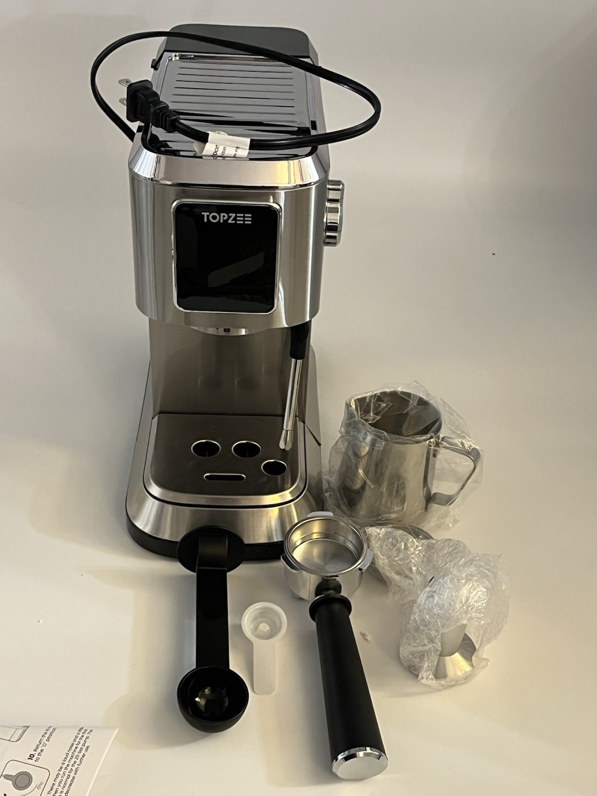 TOPZEE Espresso Machine 5-in-1 Coffee Maker 1350W Milk Frother 52oz Tank TEM-420