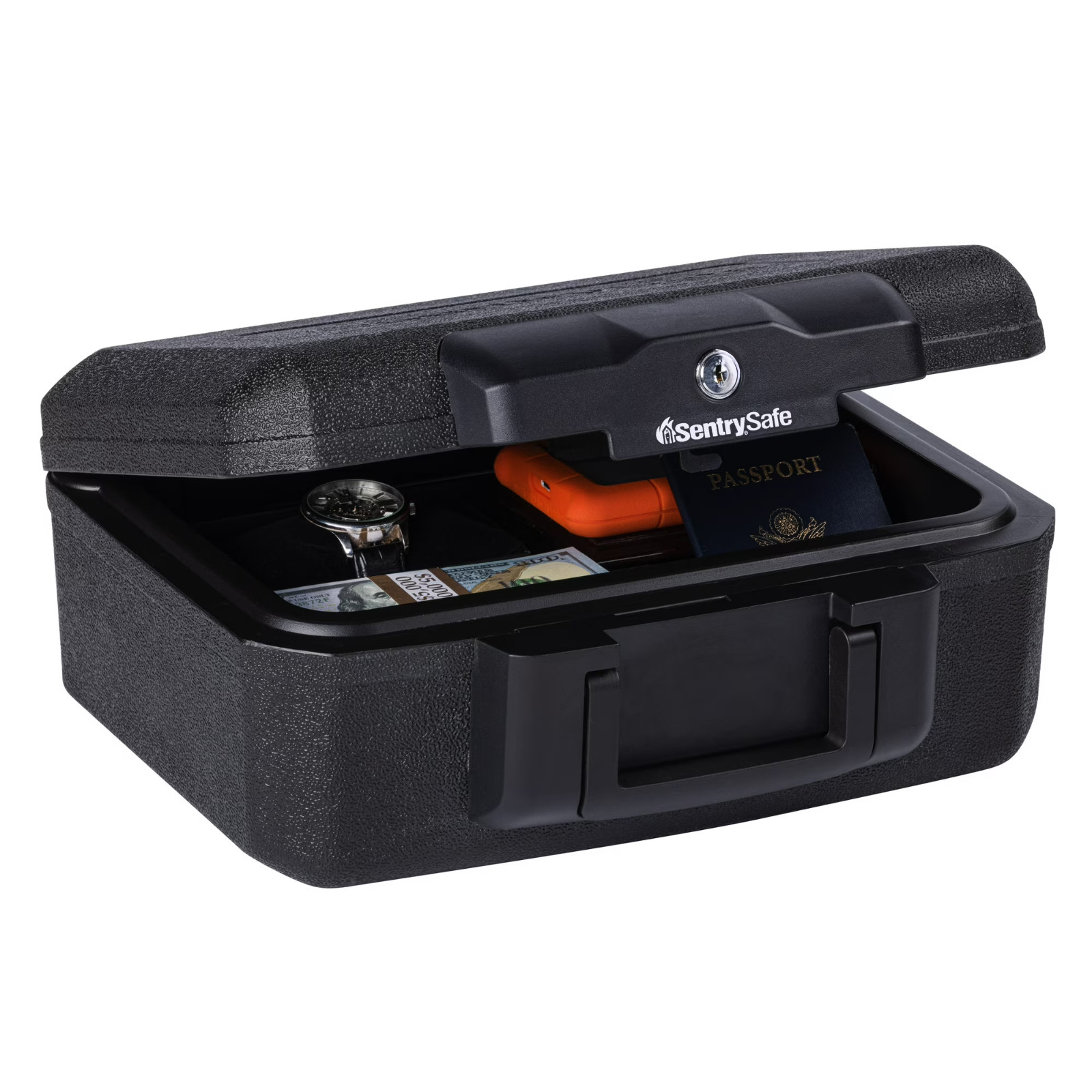 SentrySafe 1200 Fire-Resistant Box Safe with Key Lock 0.18 cu ft, Black