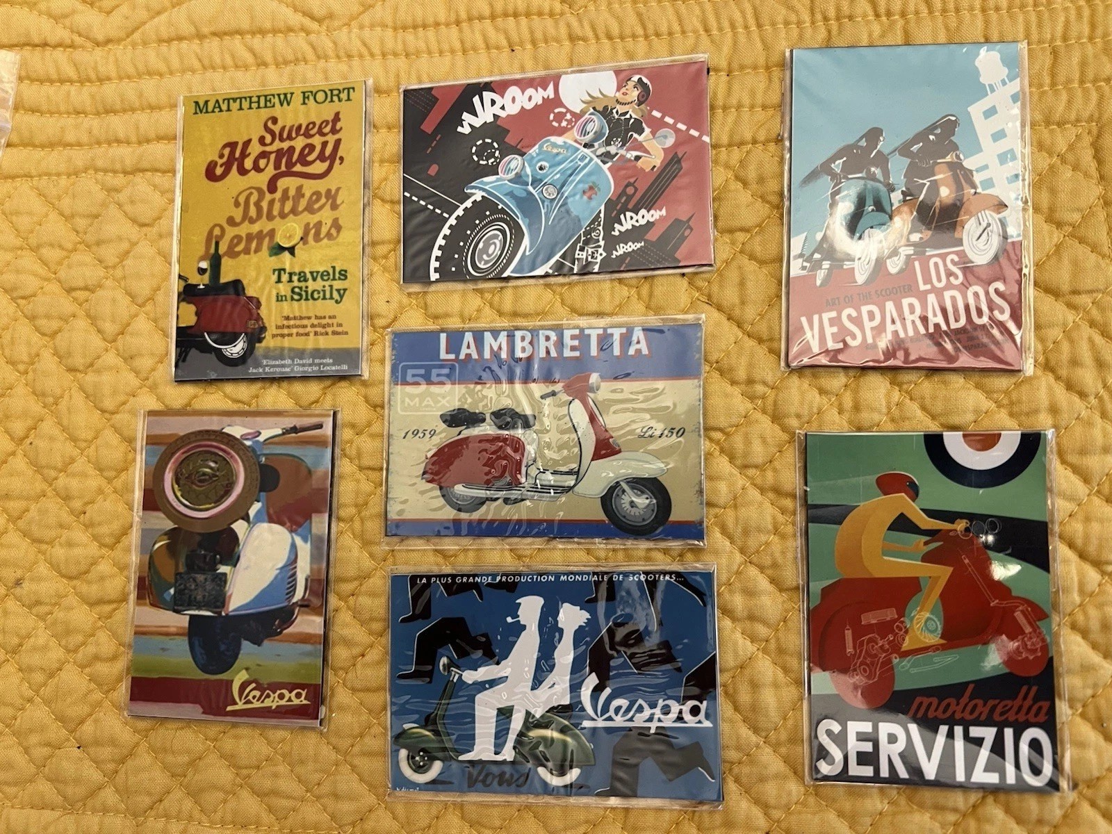 7 Vespa Motorcycle Magnets 2x3 Inch