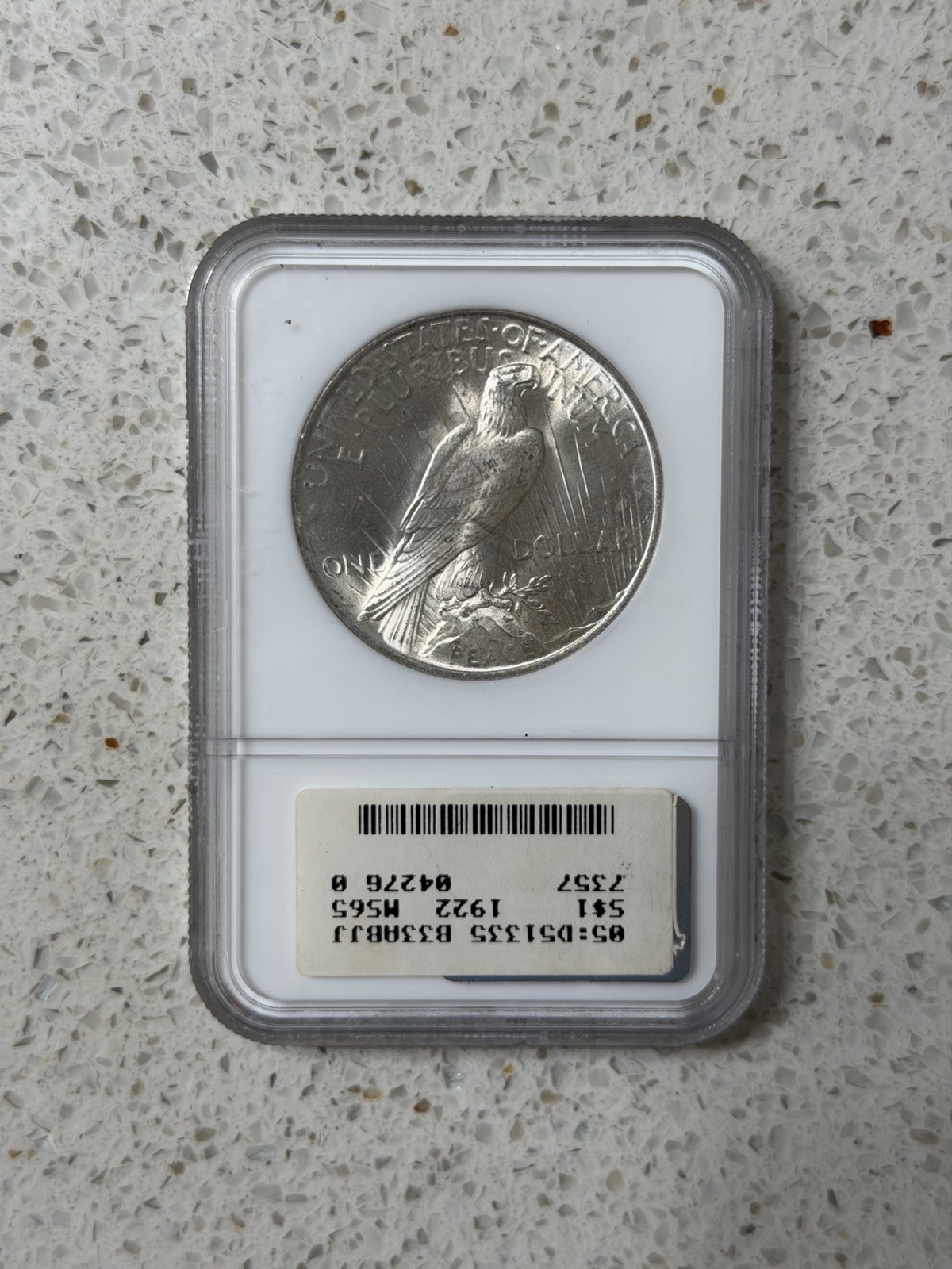 1922 Silver Peace Dollar $1 NGC MS65