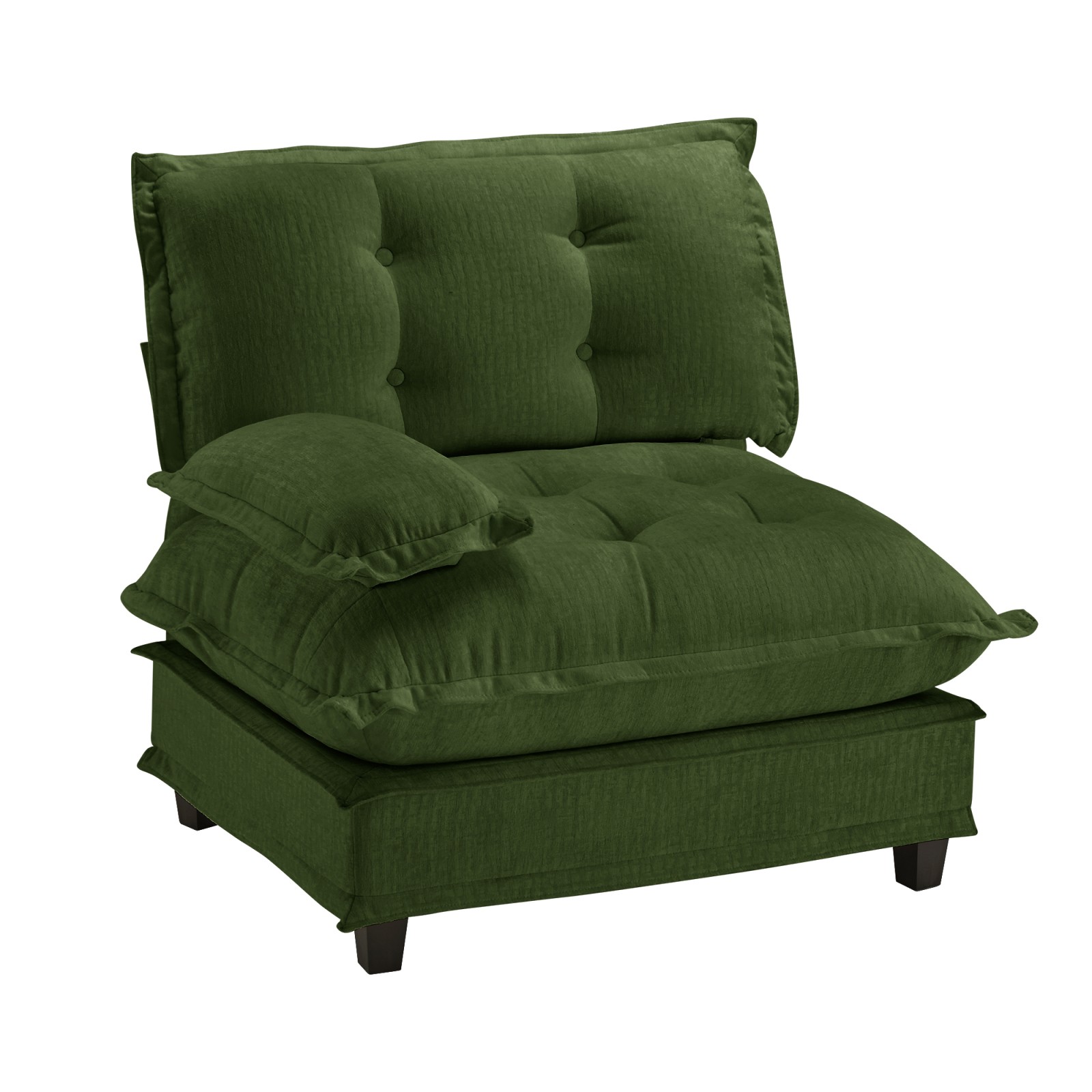 73" L-Shaped Sofa Chenille Fabric Green Modular Sectional