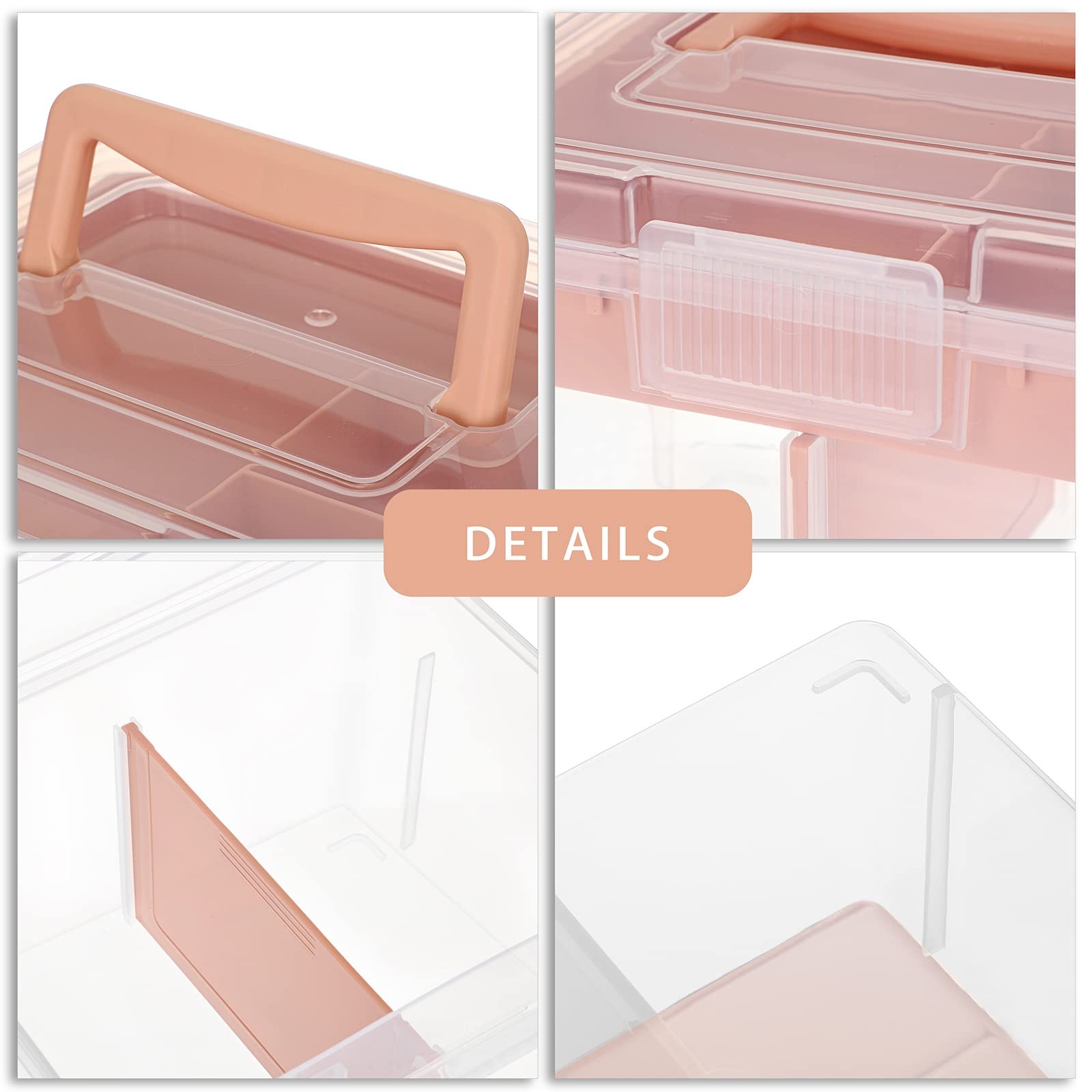BTSKY 2-Layer Clear Plastic Storage Box w/ Removable Tray - Multi-purpose