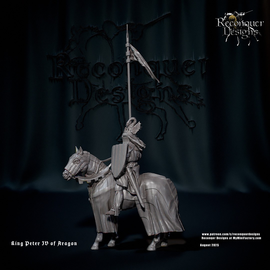Reconquer Designs Miniatures Medieval King Peter IV of Aragon Mounted 15mm 28mm+