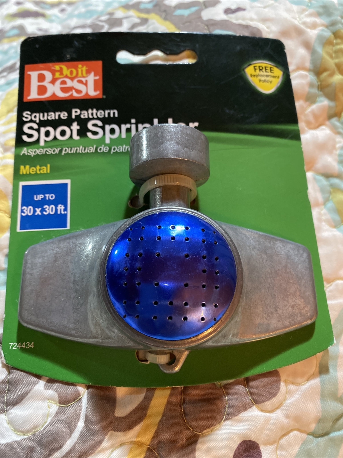 Best Garden Metal 30 Ft. Dia. Spot Stationary Sprinkler, Metallic & Blue 724434