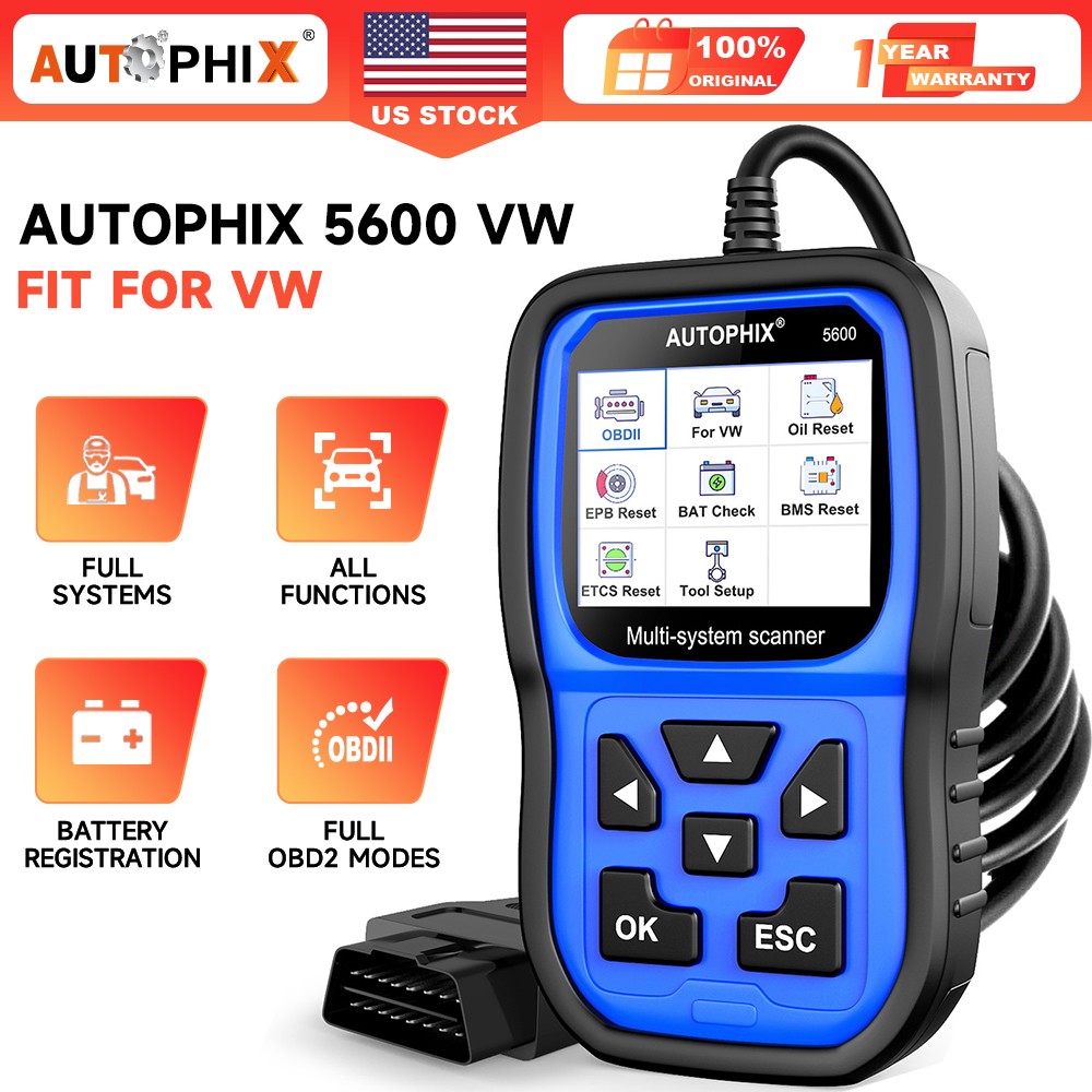 All Systems Diagnostic For VW Audi Skoda Seat OBD2 Scanner Battery Registration