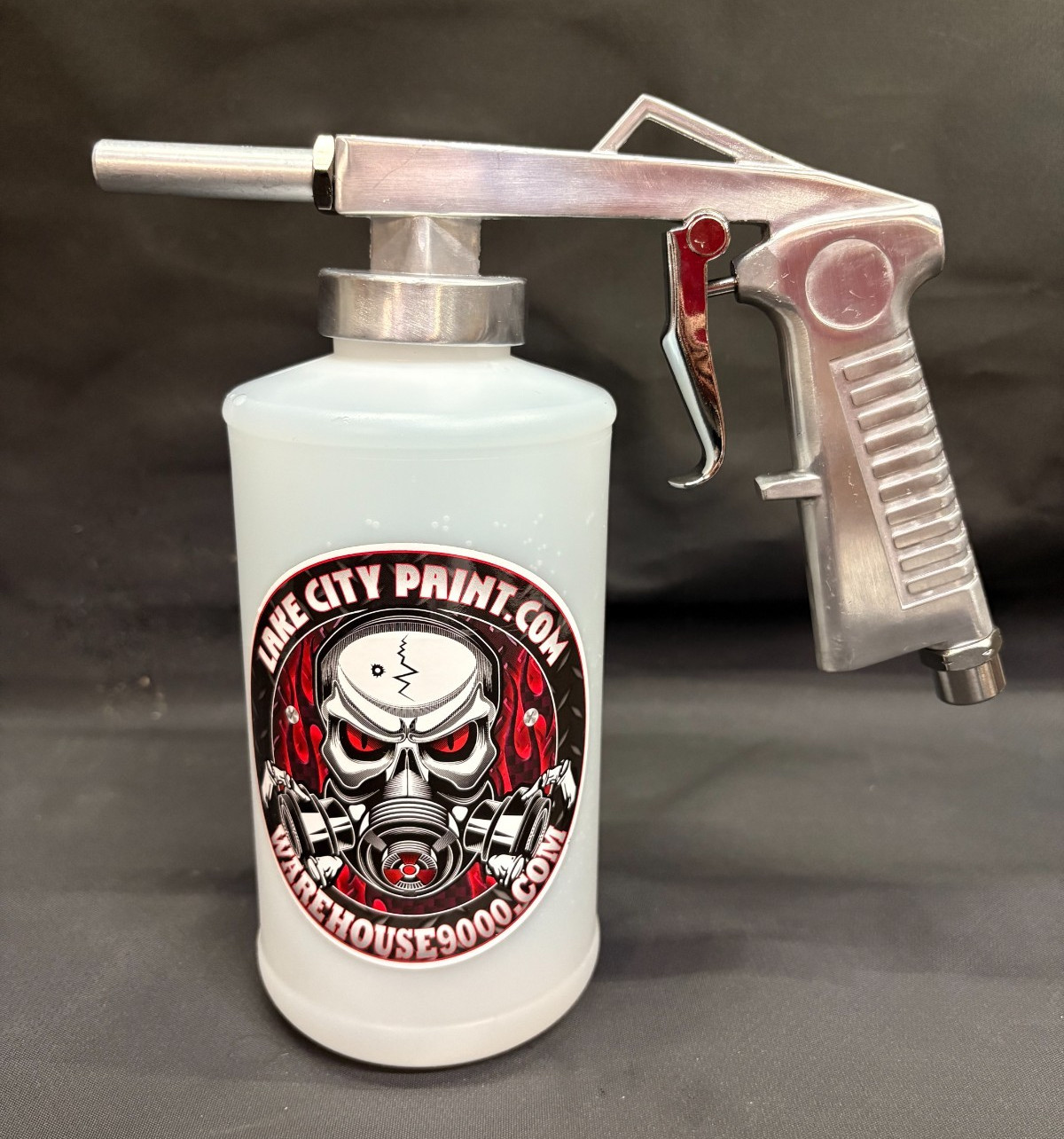 Gallon Fluid Film Black, Standard Undercoating Gun, and 2 White Quart Bottles