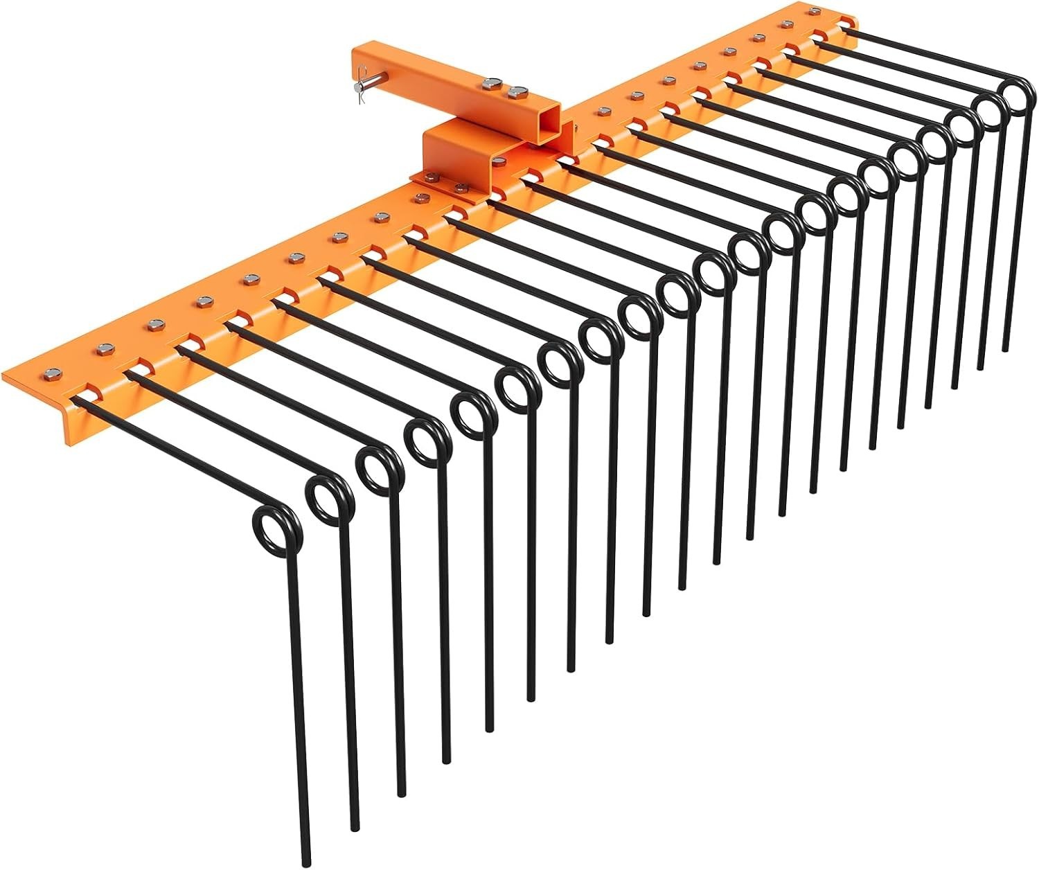 Steel Straw Rake Landscape Rake for 2-in Harvesters Lawn Mower Garbage Machines