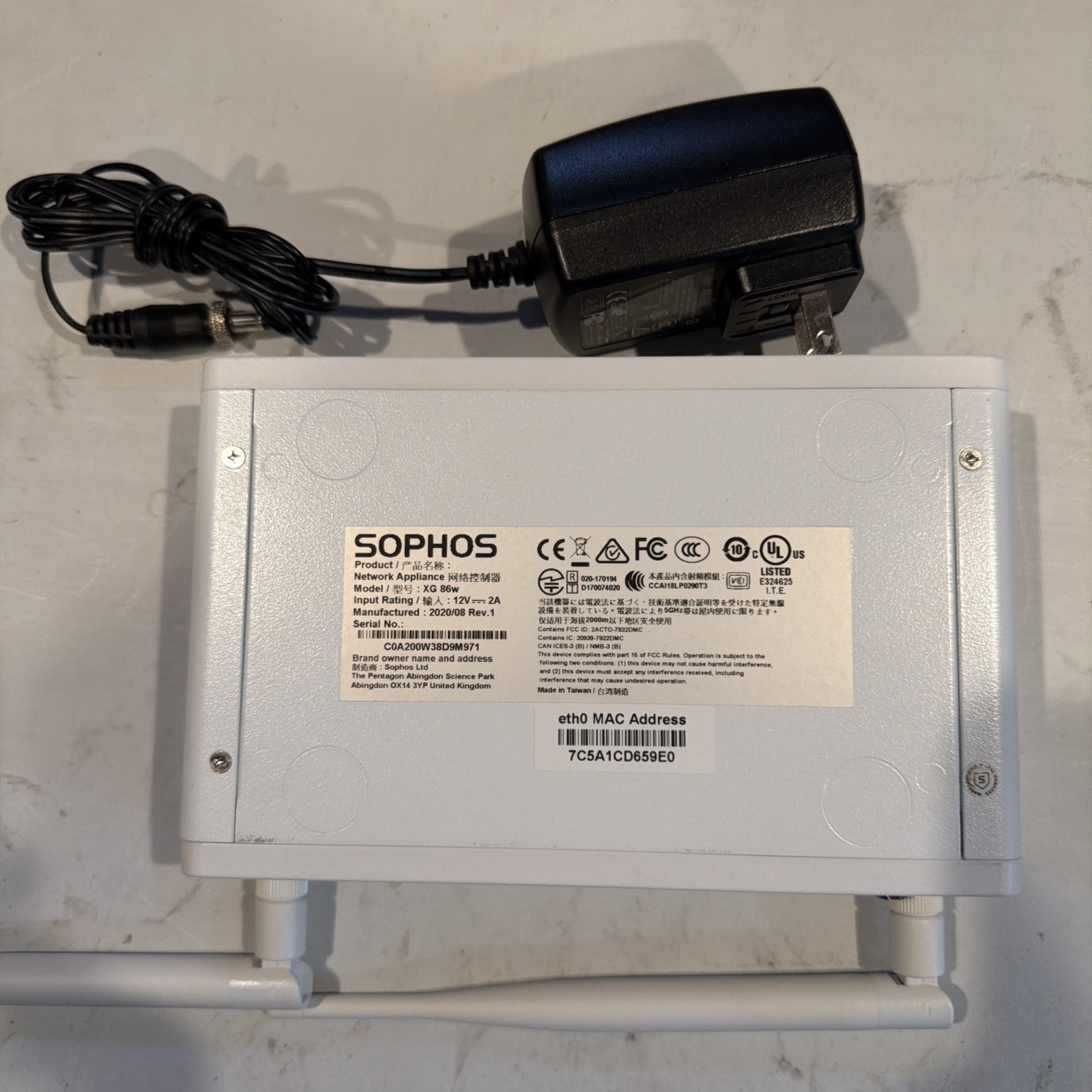 Sophos XG 86w Rev.1 Network Security Firewall
