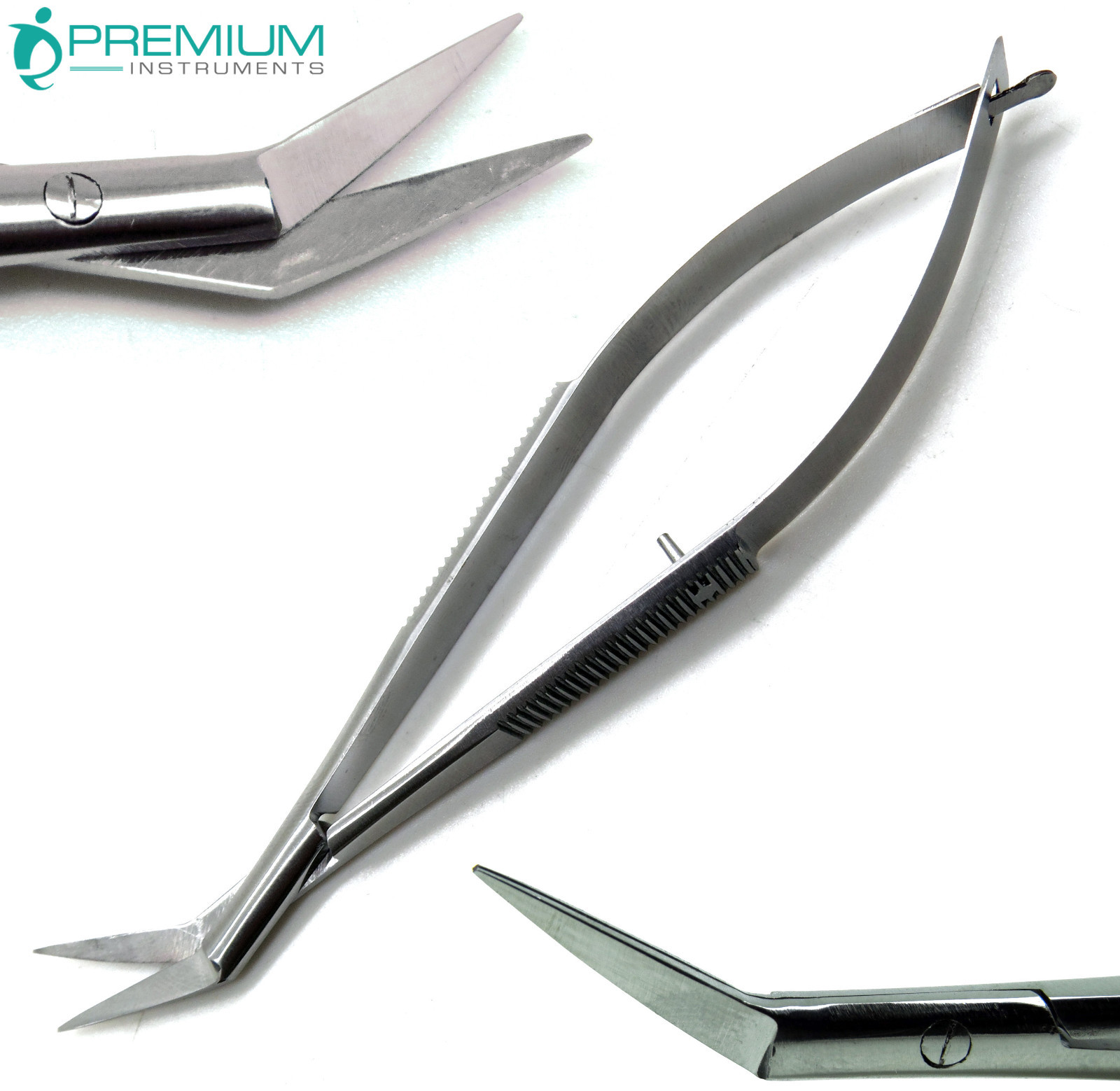 Castroviejo Angled Scissors Sharp/Sharp 4.75" Sqeeze Spring Micro Instruments