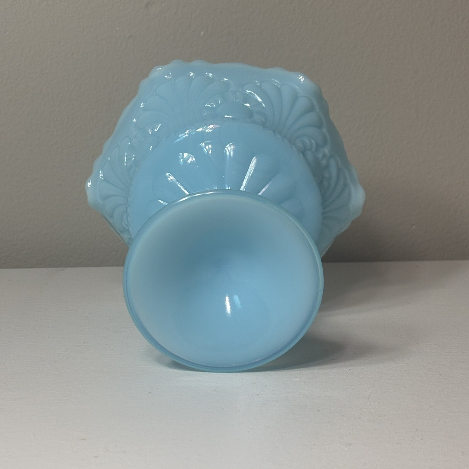 Fenton Blue Scroll and Eye Compote