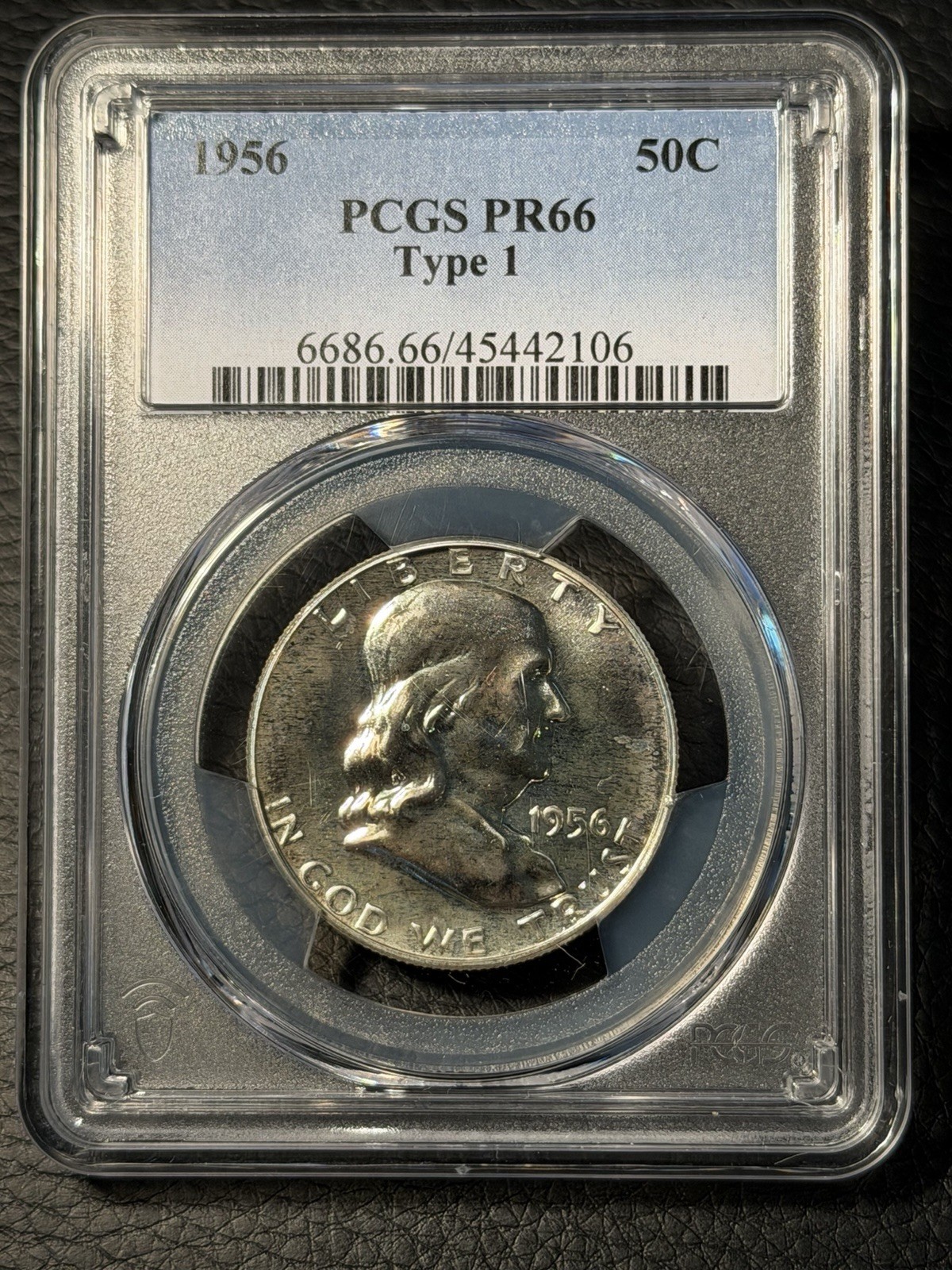 1956 Proof Franklin Silver Half Dollar Type 1 PCGS PR66