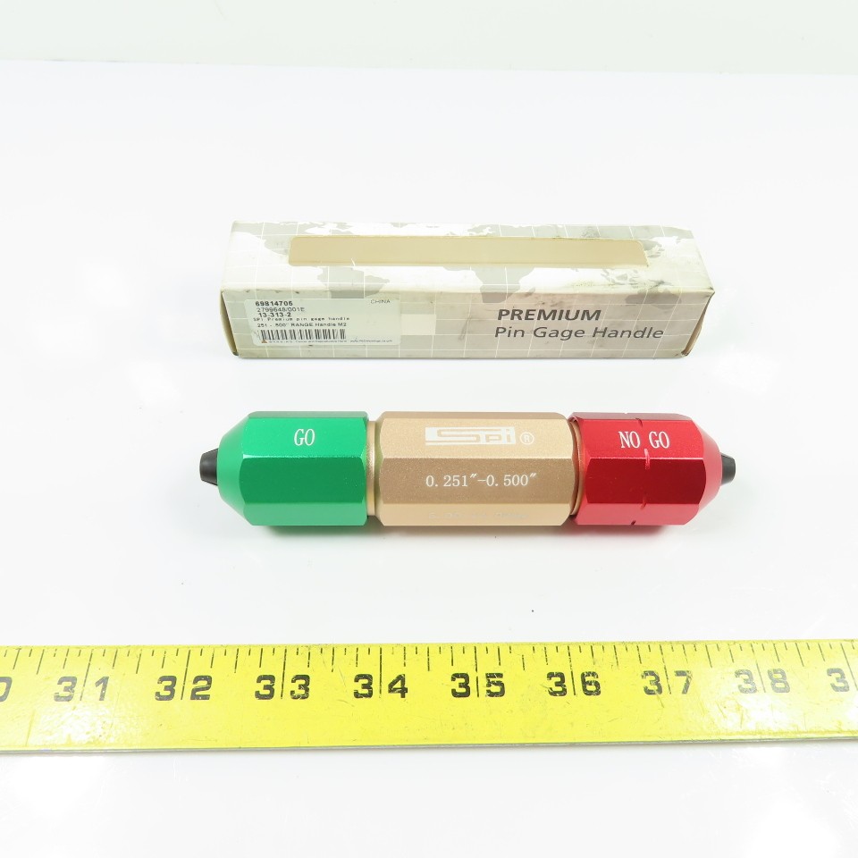 SPI 13-313-2 Aluminum Go No-Go Pin Gage Handle 0.251"-0.500" 5.00-14.00mm