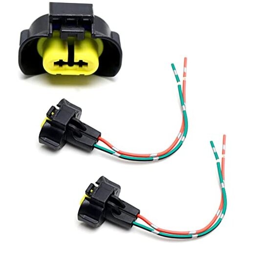 Pair OE-Spec 2-Pin H11/H8 Female End, Fog Light Connector Plugs with Lead