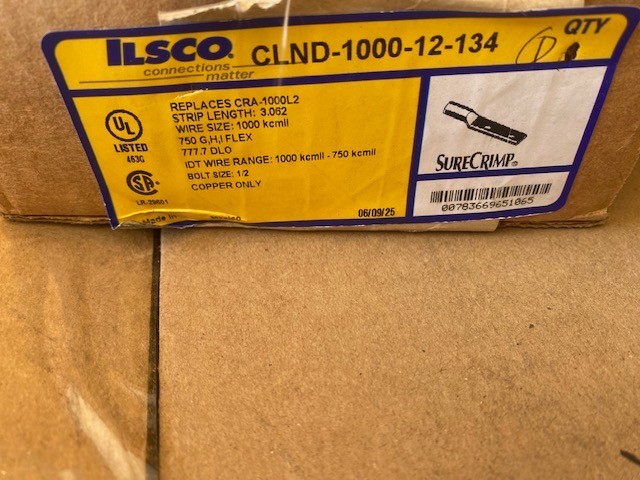Ilsco CLND-1000-12-134 Surecrimp Copper Compression Lug - BUY MORE & SAVE!!