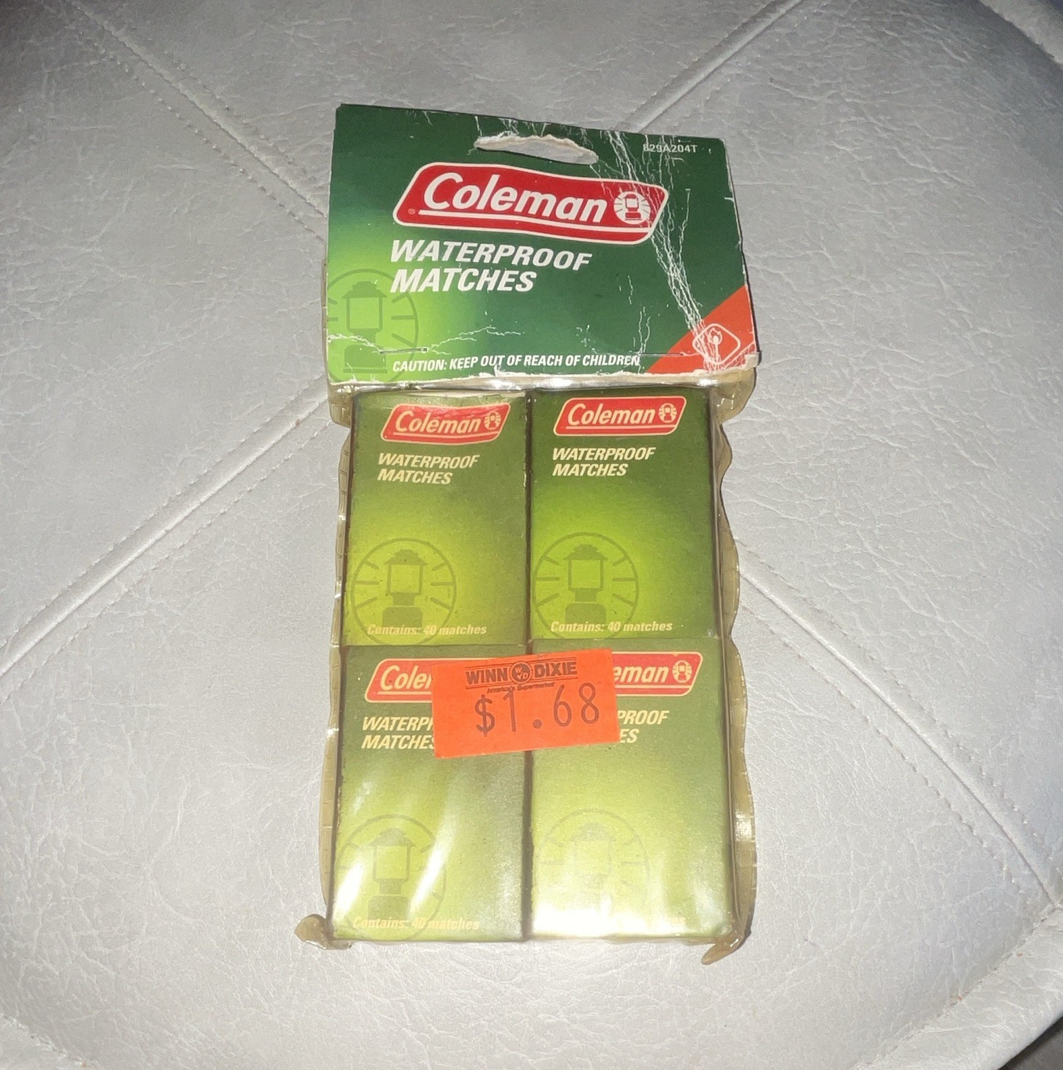 Coleman Waterproof Matches 4-Pack for Camping, Green Wood Matches Antique.  Not