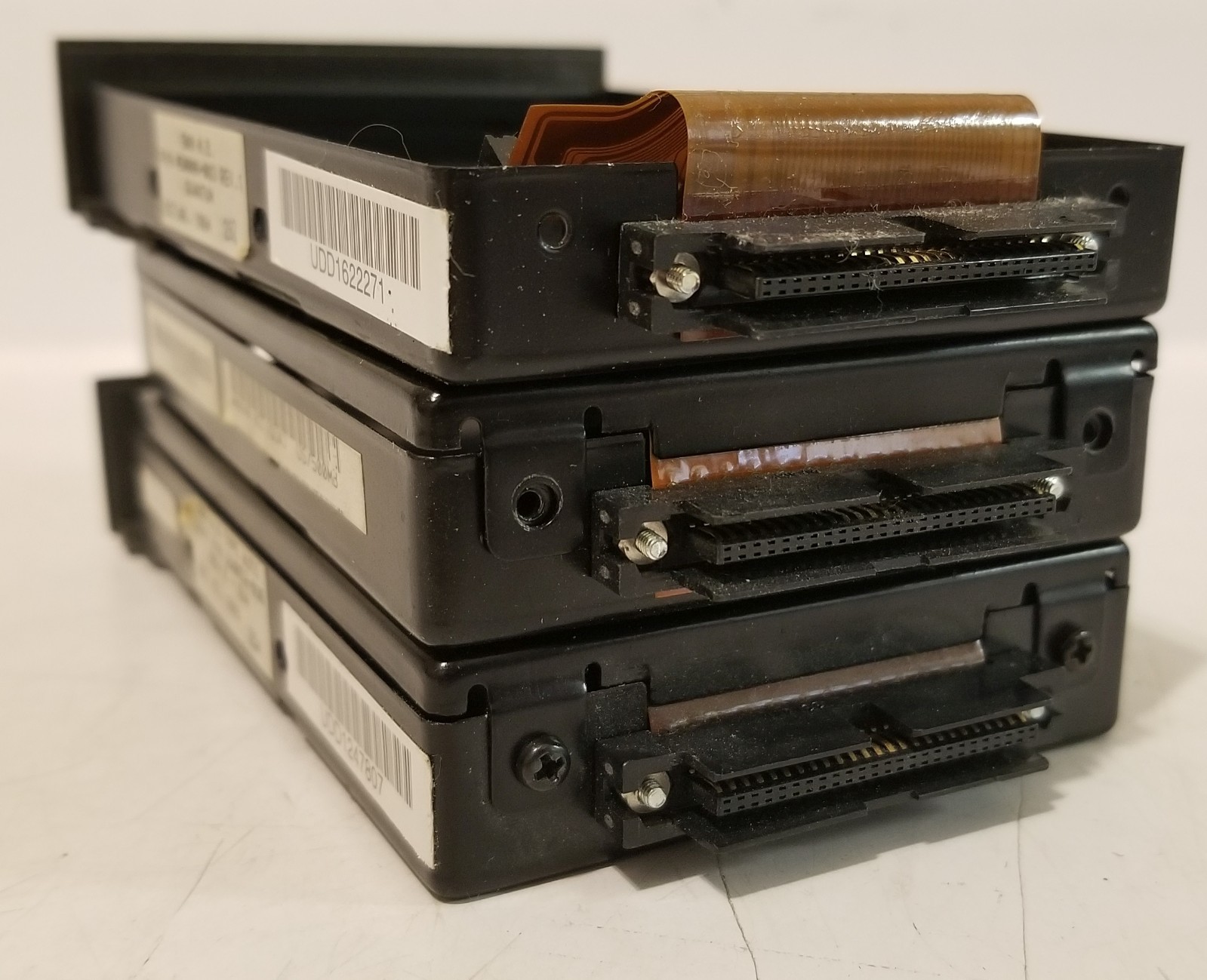 LOT OF THREE vintage AST hard drive caddies - ENCLOSURES ONLY NO DRIVES 386 era
