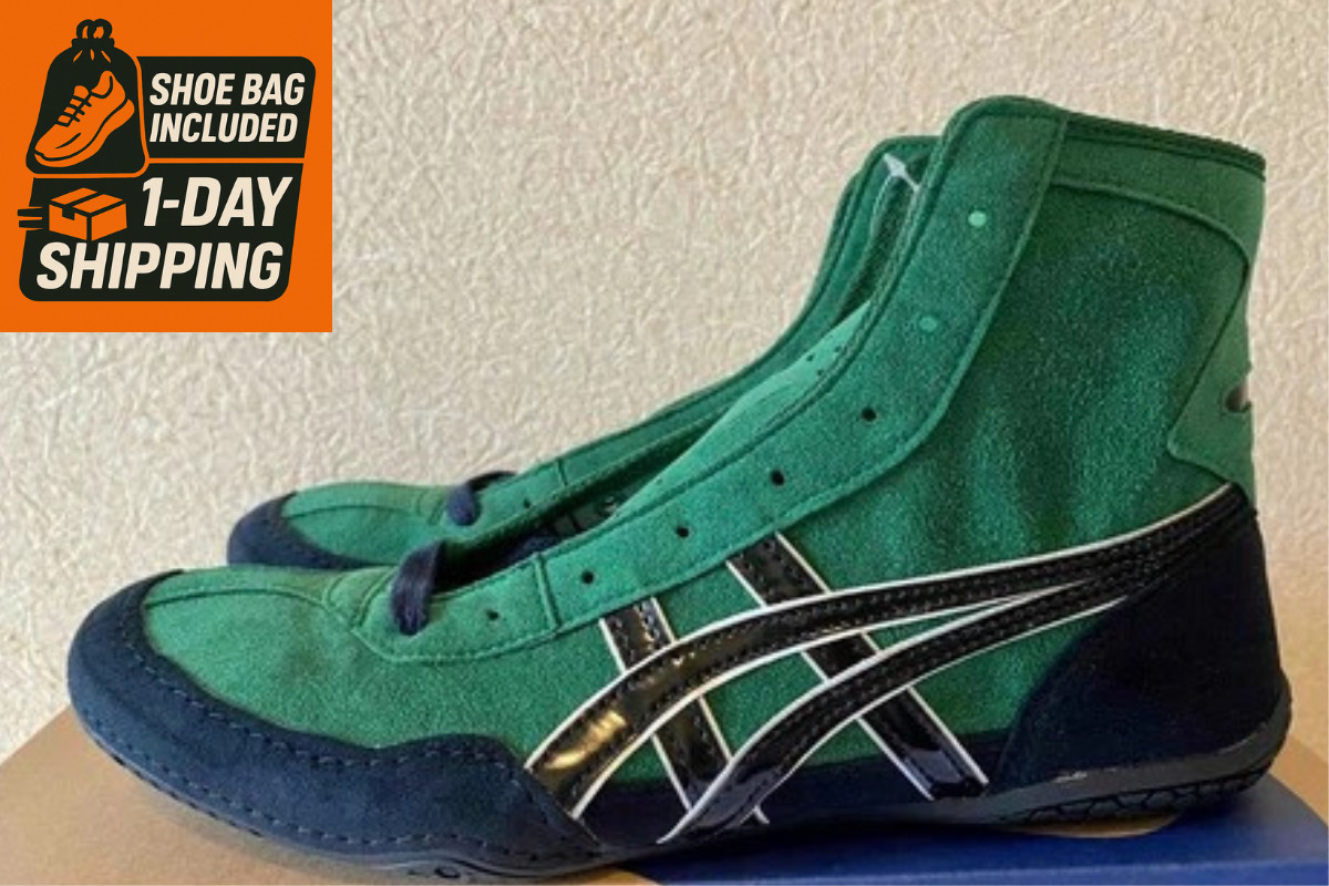 [Shoe bag]  Asics Wrestling Shoes EX-EO 1083A001 Green x Black x Silver x Black