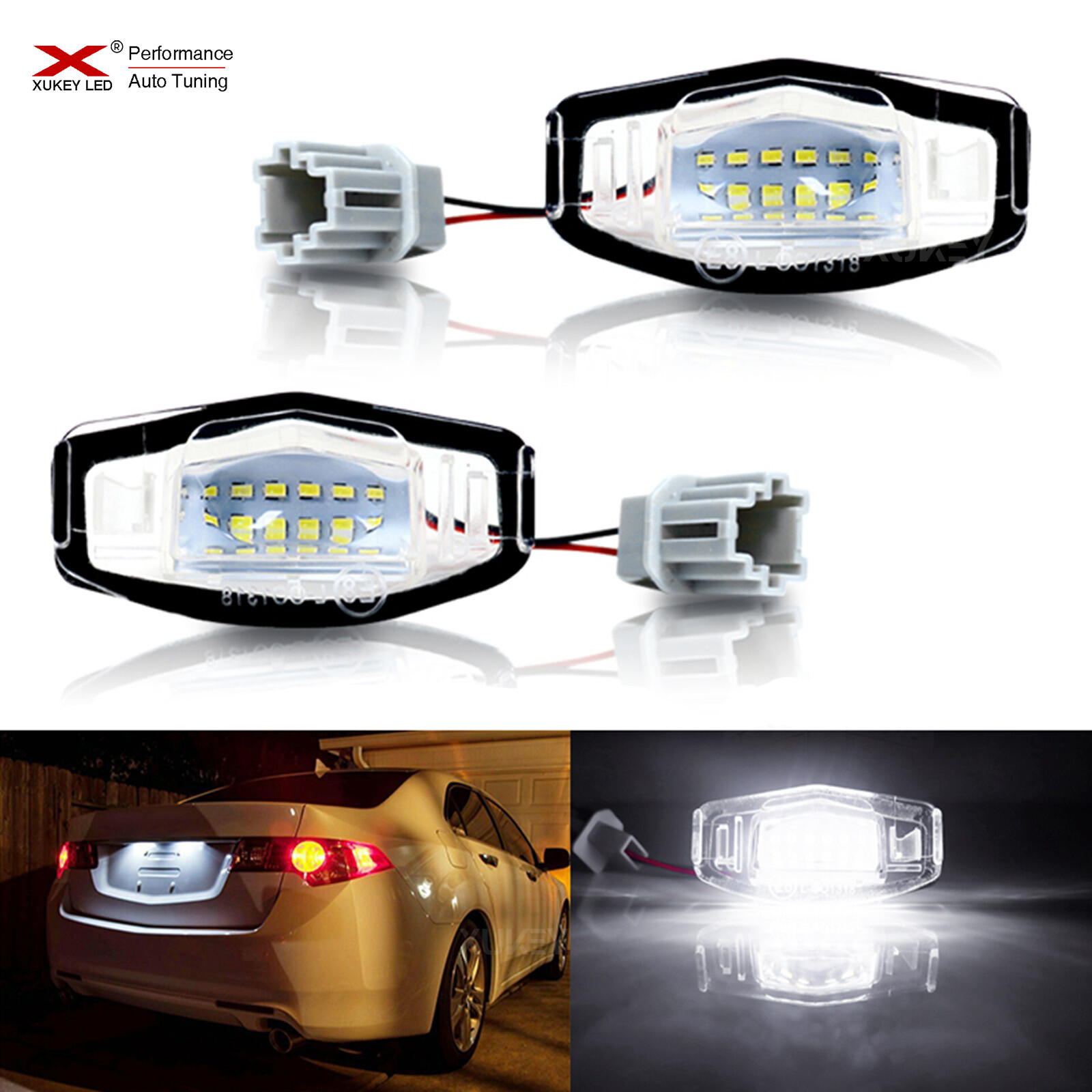 2Pack License Plate Light For Acura MDX TSX RL Honda Accord Civic Odyssey Pilot