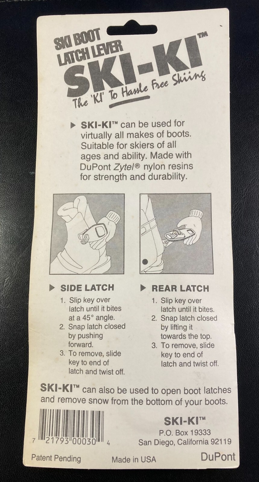 Original SKI-KI Ski Boot Latch Levers -- Blue -- LAST ONE -- With Lanyard NOS