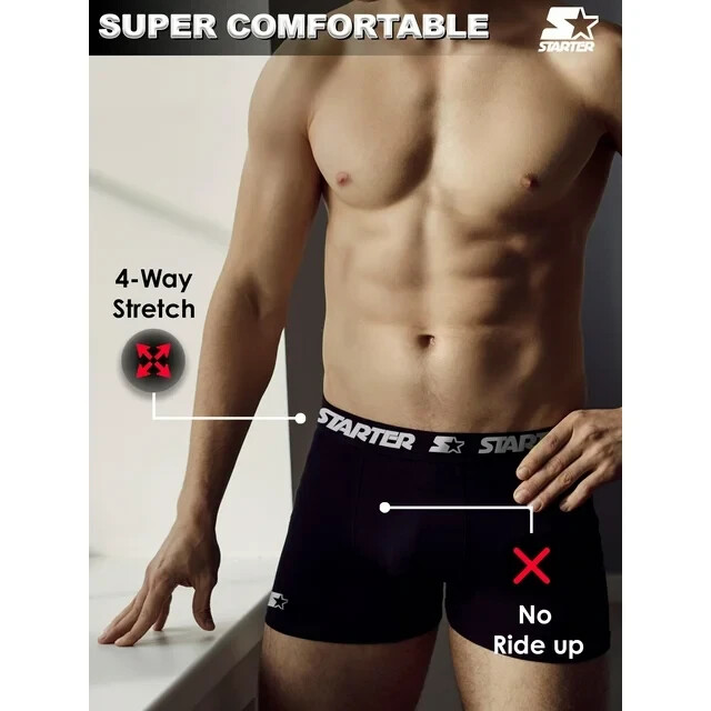 Starter Mens Boxer Briefs Active Performance Breathable Underwear 3 or 6-Pack