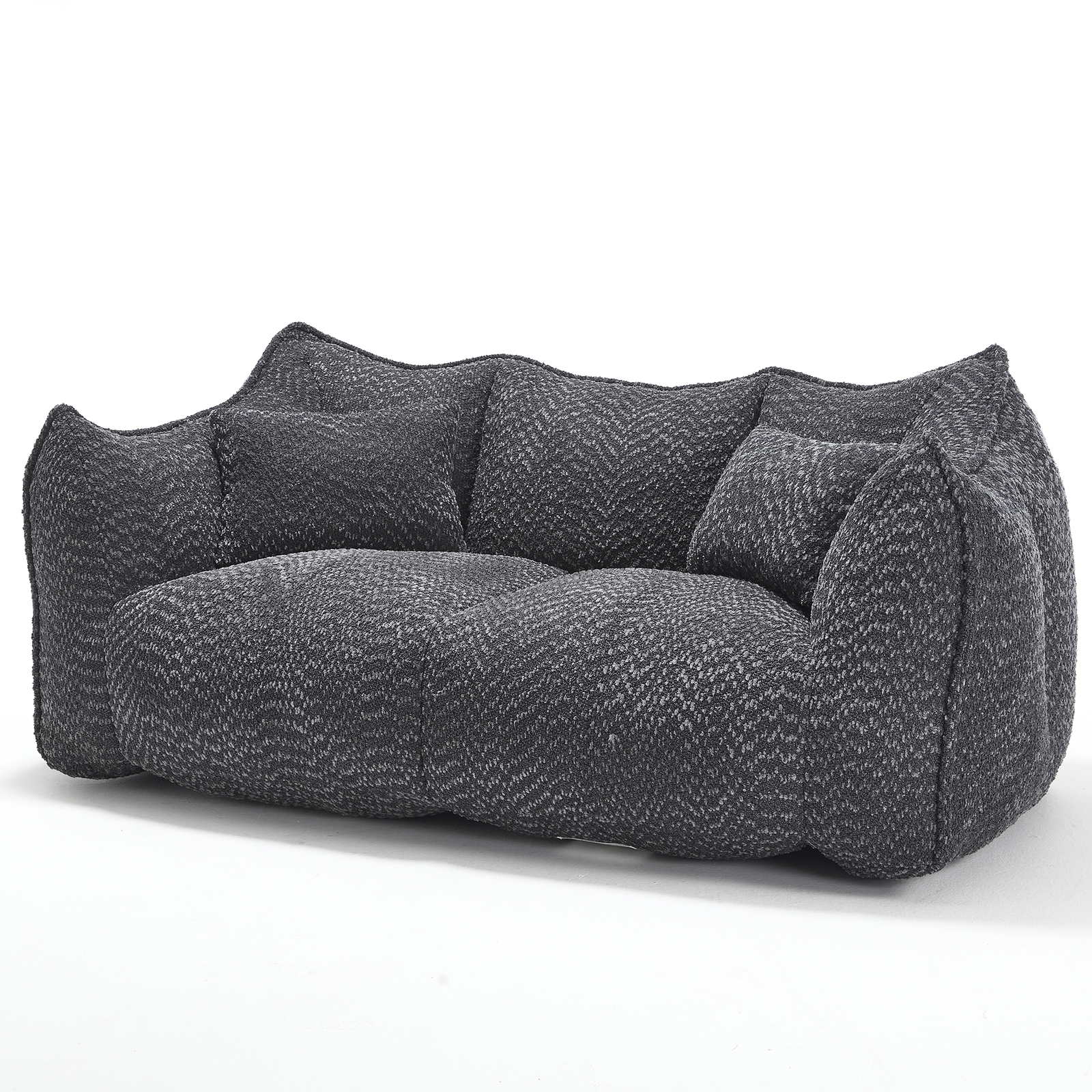 Bean Bag Chairs Lazy Sofa recliner high resilience foam core 2people sofa Black