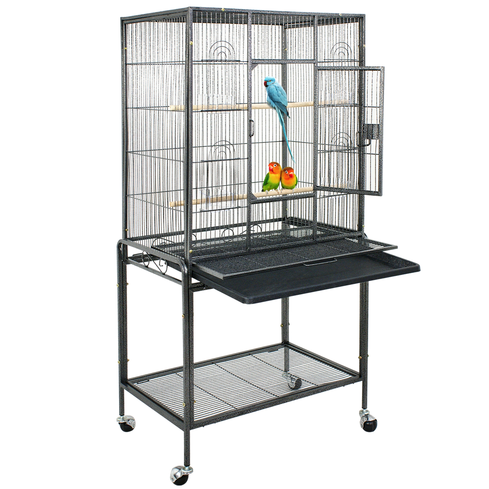53" Large Bird Pet Cage Large Play Top Parrot Finch Cage Macaw Cockatoo House
