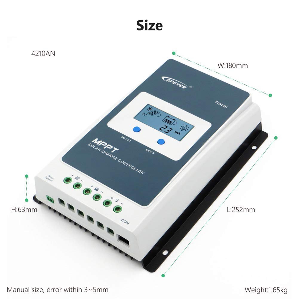 Epever 10A Mppt Solar Charge Controller 12/24V Dc Automatically Identifying