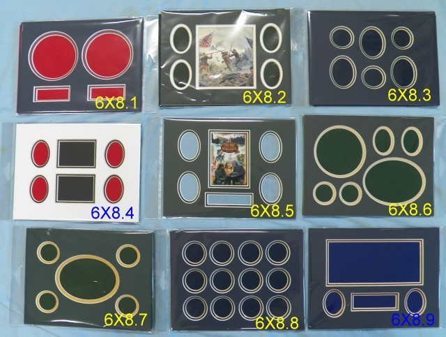 6"X8" & 8"X12" Double Mats For Civil War Artifacts And Other Collectibles