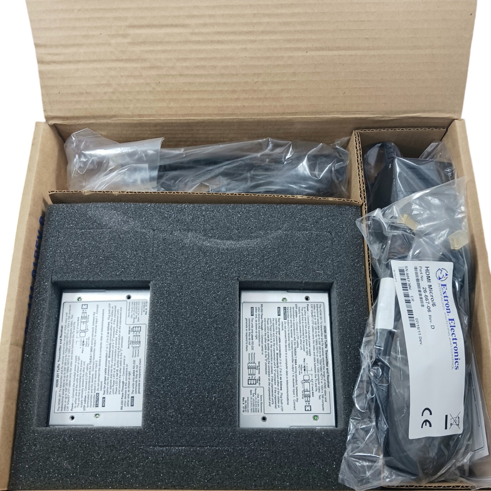 New Extron Electronics DVI HDMI 201 Tx/Rx 60-806-01 Transmitter Receiver Set 