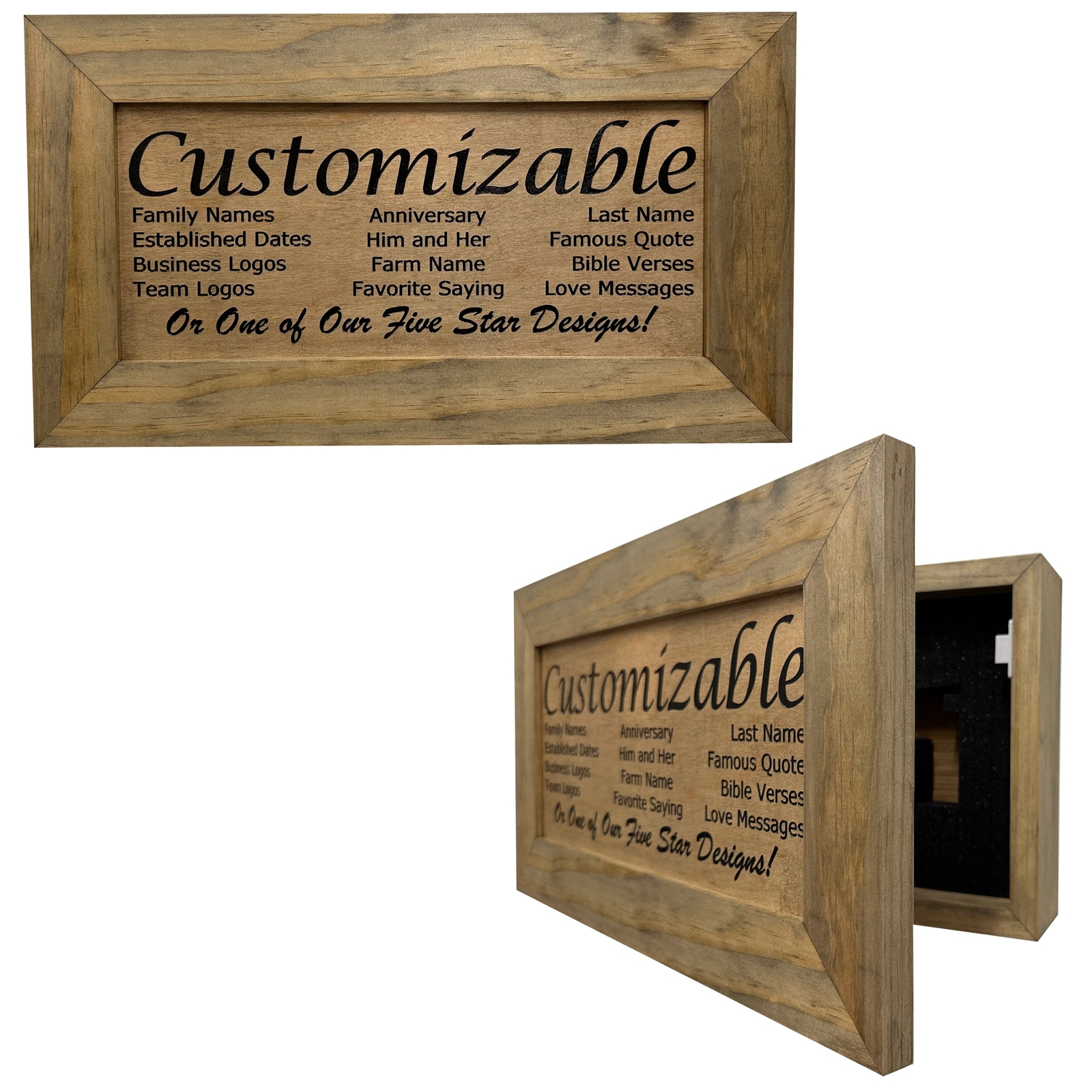 Bellewood Designs Hidden Gun Storage Cabinet, Customizable Concealed Storage, Eb