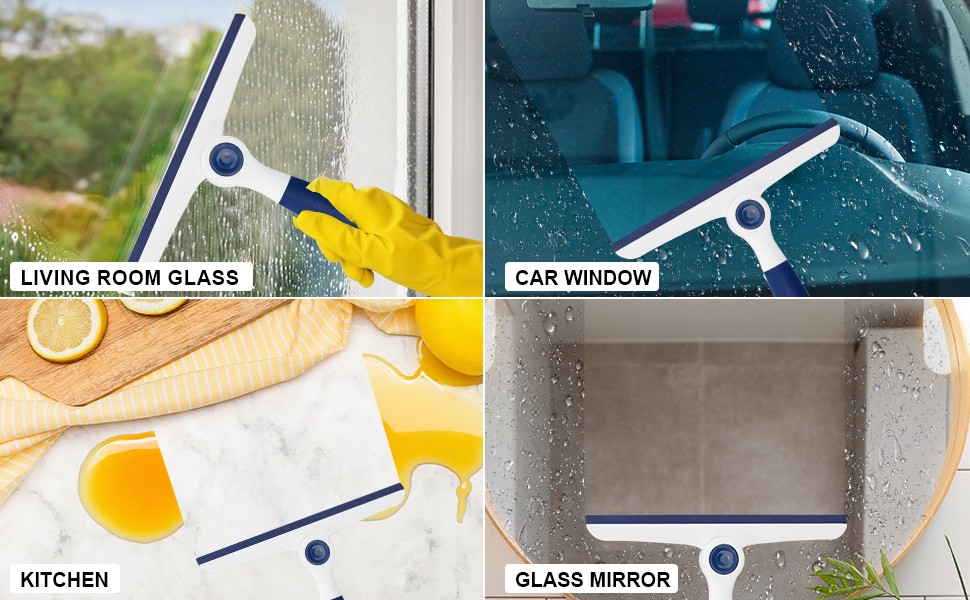 Window Squeegee for Glass Doors，All-Purpose 9.7” Window Cleaning Squeegee,