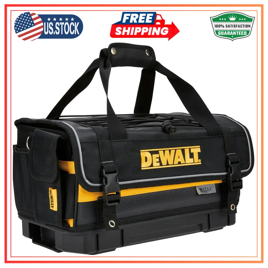DeWalt TSTAK 16 Inch Tool Bag Tote with Hard Bottom DWST17623