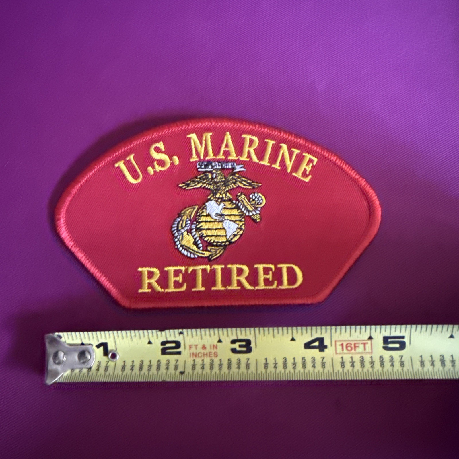 Novelty Military Patch United States Marine Corps Retired Perfect Cond Sew-on