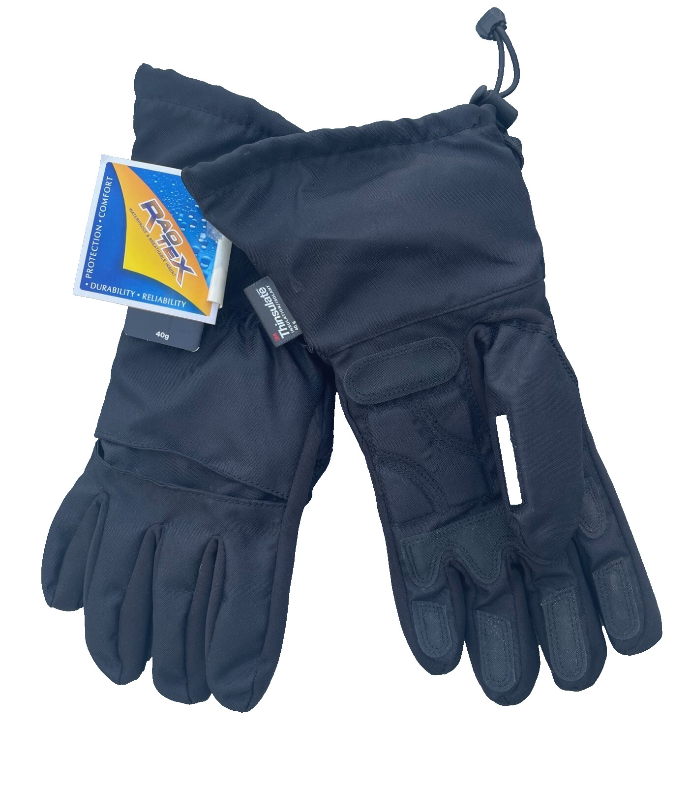 NWT 3M Thinsulate Raotex Men's Black Winter Nylon Gloves M