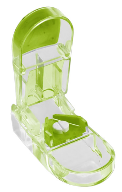 Apex Ultra Pill Splitter / Cutter, Stainless Steel Retracting Blade Guard, Green