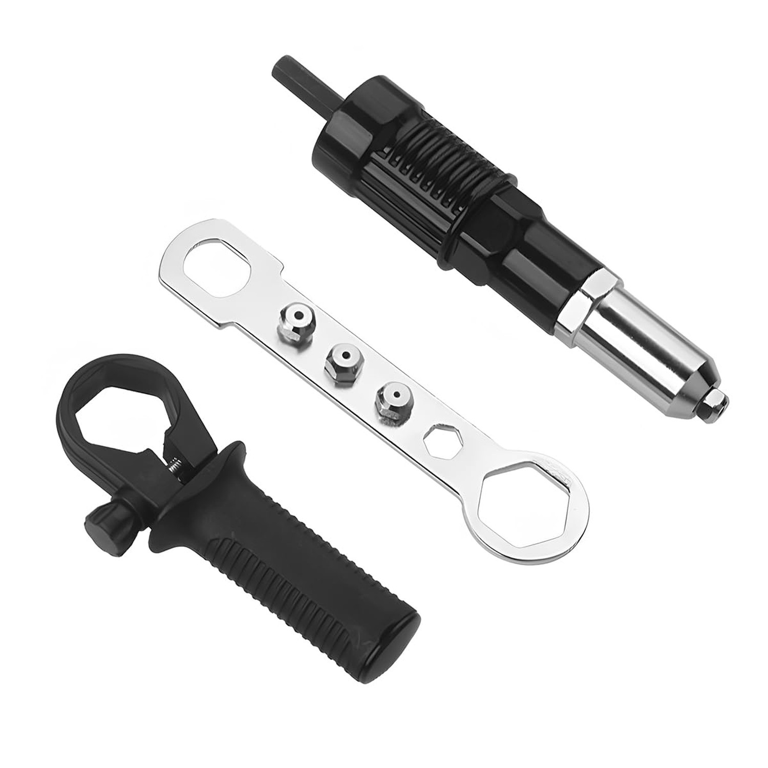 Car Rivet Gun Adapter, Alloy Steel Riveter Gun Adapter Kit with Handle Grip &...