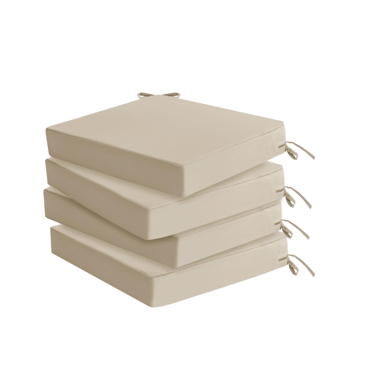 Waterproof Beige Outdoor Cushions 18.5 x 16 Set Of 4 For Patio Chairs Furniture