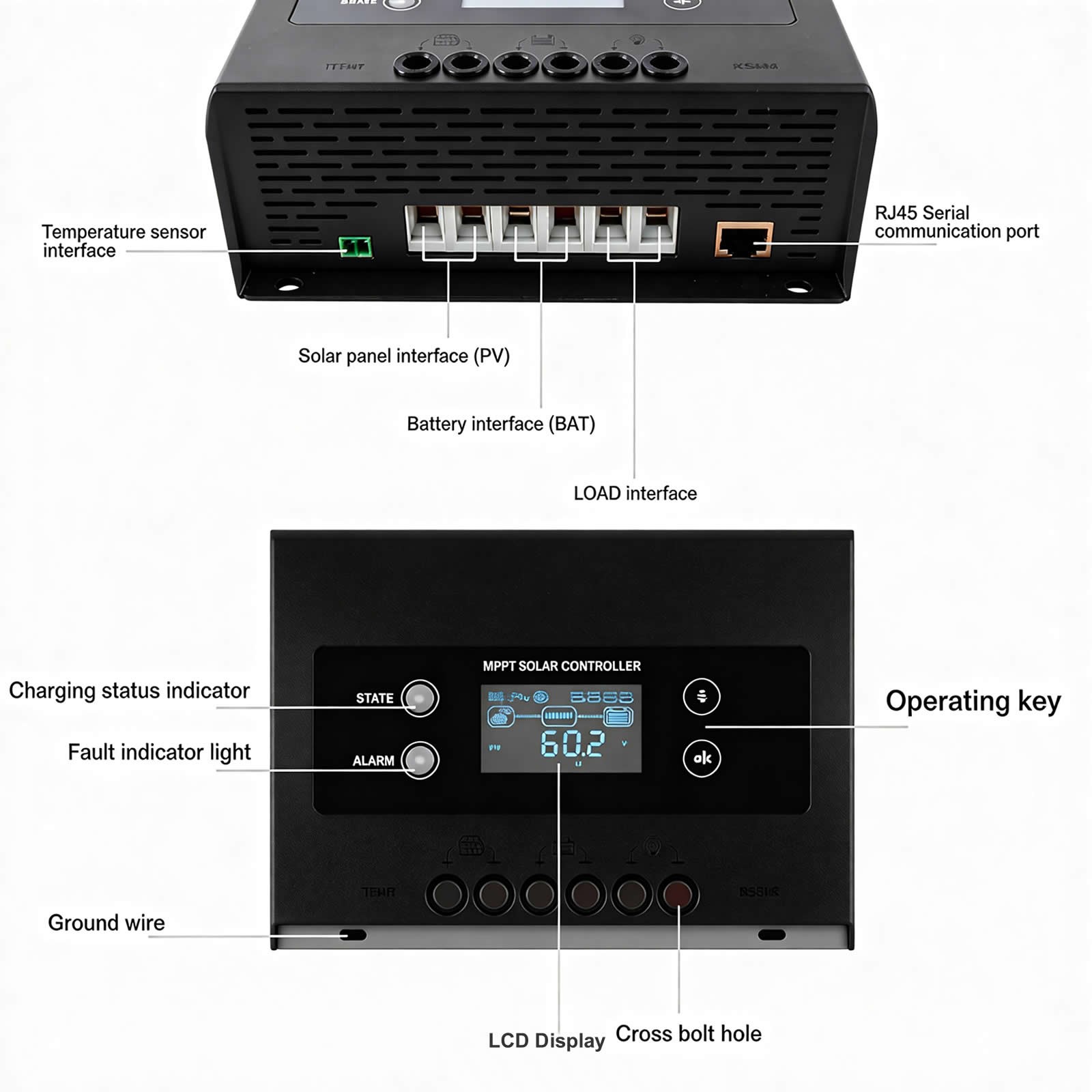 100A MPPT Solar Panel Regulator Controller 12V/24V/36V/48V Auto Focus Tracking