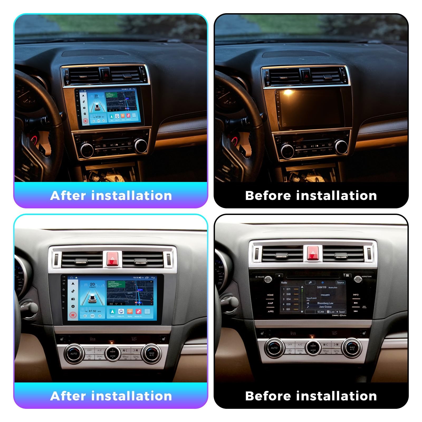 4 core 64G Carplay Android Car Stereo Radio For 2015-2018 Subaru Legacy Outback