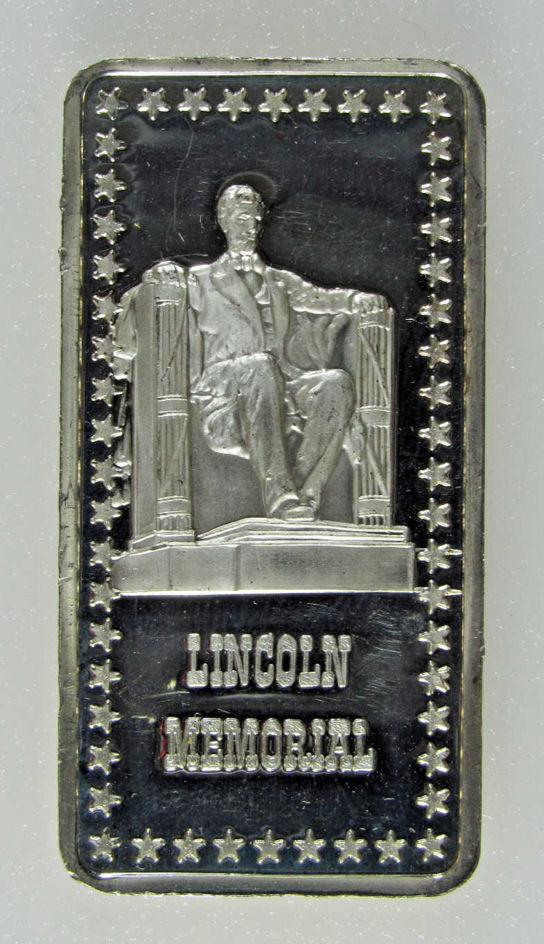.999 Fine Silver - Hamilton Mint - Lincoln Memorial Wonders of America 1 Troy oz