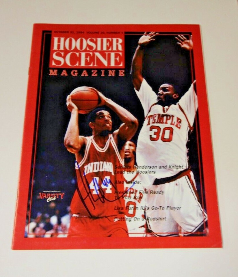 AUTOGRAPHED 1994 INDIANA HOOSIERS BASKETBALL PROGRAM ALAN HENDERSON SIGNED RARE