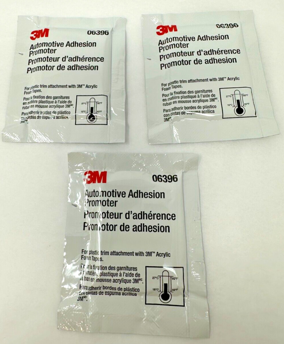 NEW Lot of (3)  3M 06396 Adhesion Promoter, Sponge Applicator, 2.5cc Free Ship