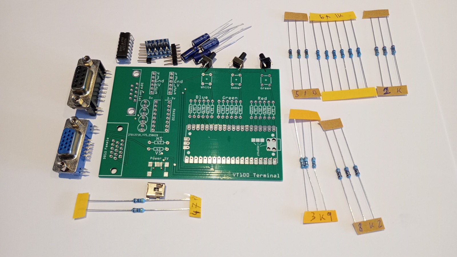 ANSI / VT100 / VT52 RS232 Serial Terminal Project Kit for Raspberry Pi Pico -Kit