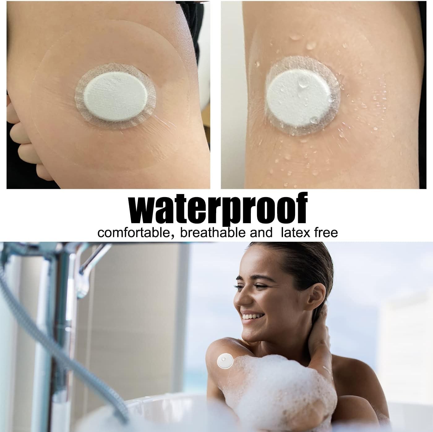 Waterproof CGM Sensor Adhesive Patches