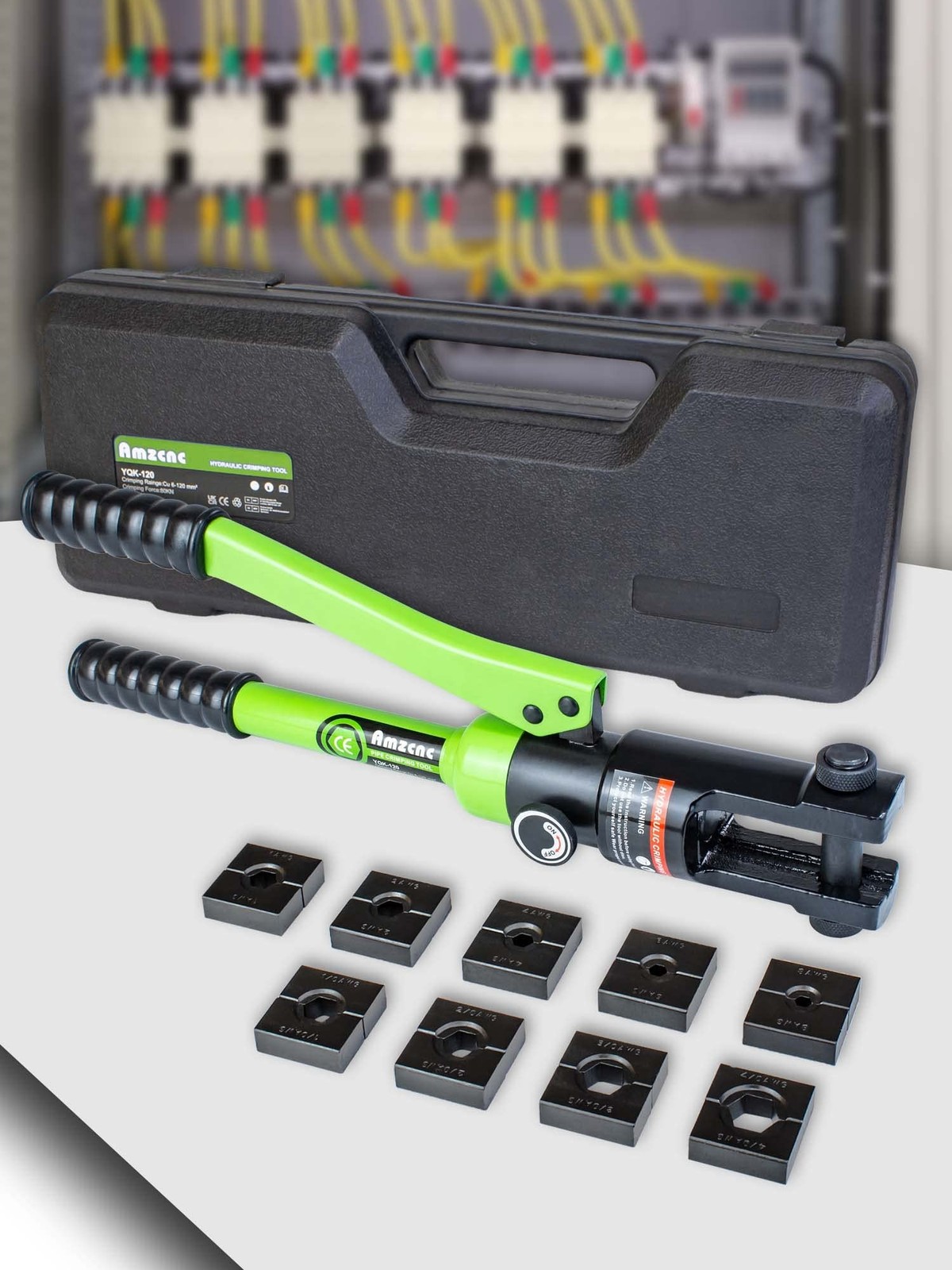 AMZCNC Professional Hydraulic Crimping Tool with 12 Ton Output Pressure and 9...