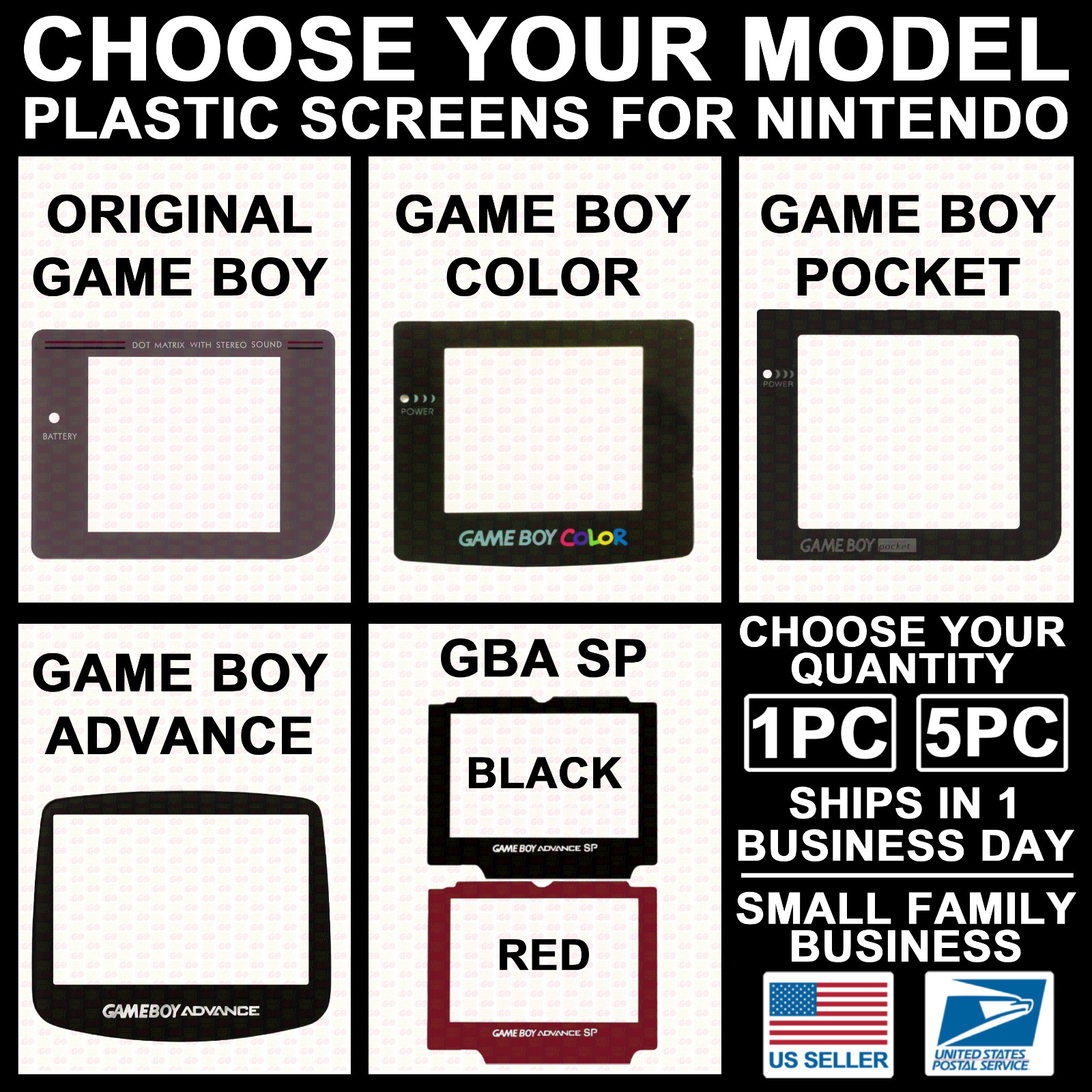NEW Screen Lens for Nintendo Game Boy/DMG/Color/Advance/Pocket/GB/GBC/GBP/GBA/SP