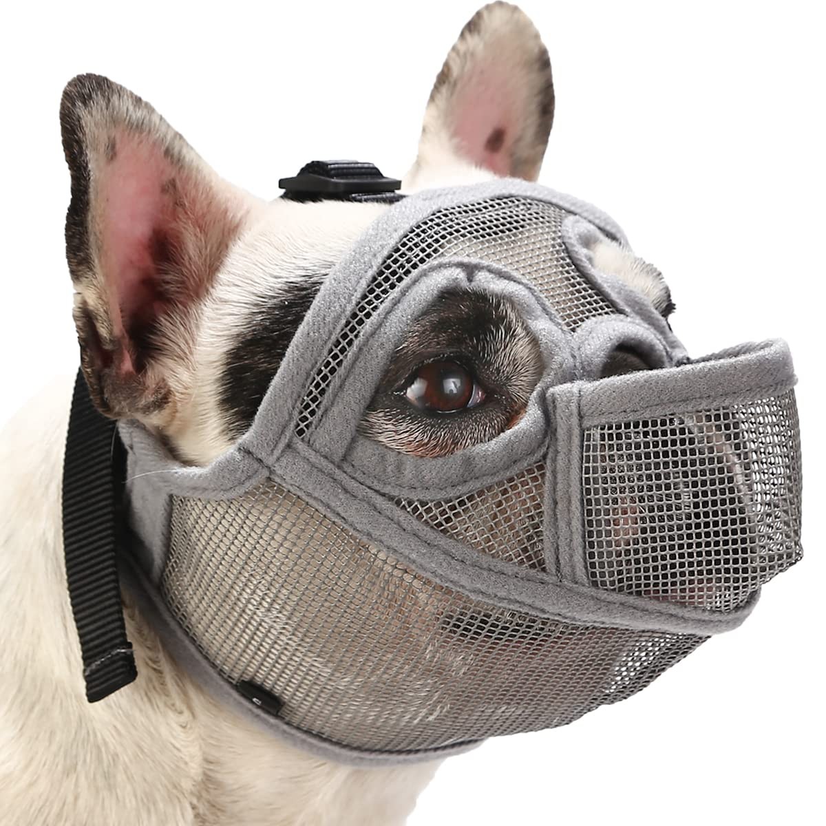 French Bulldog Muzzle Short Snout Mesh Muzzle with Tongue Out Design