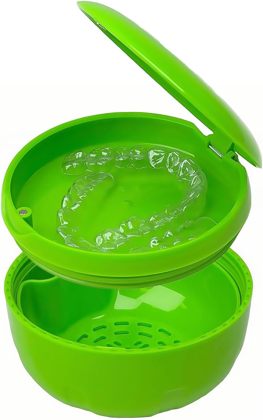Retainer Cleaner Case,Double Layer No-Leak Denture Cup for Soaking Dentures, ...